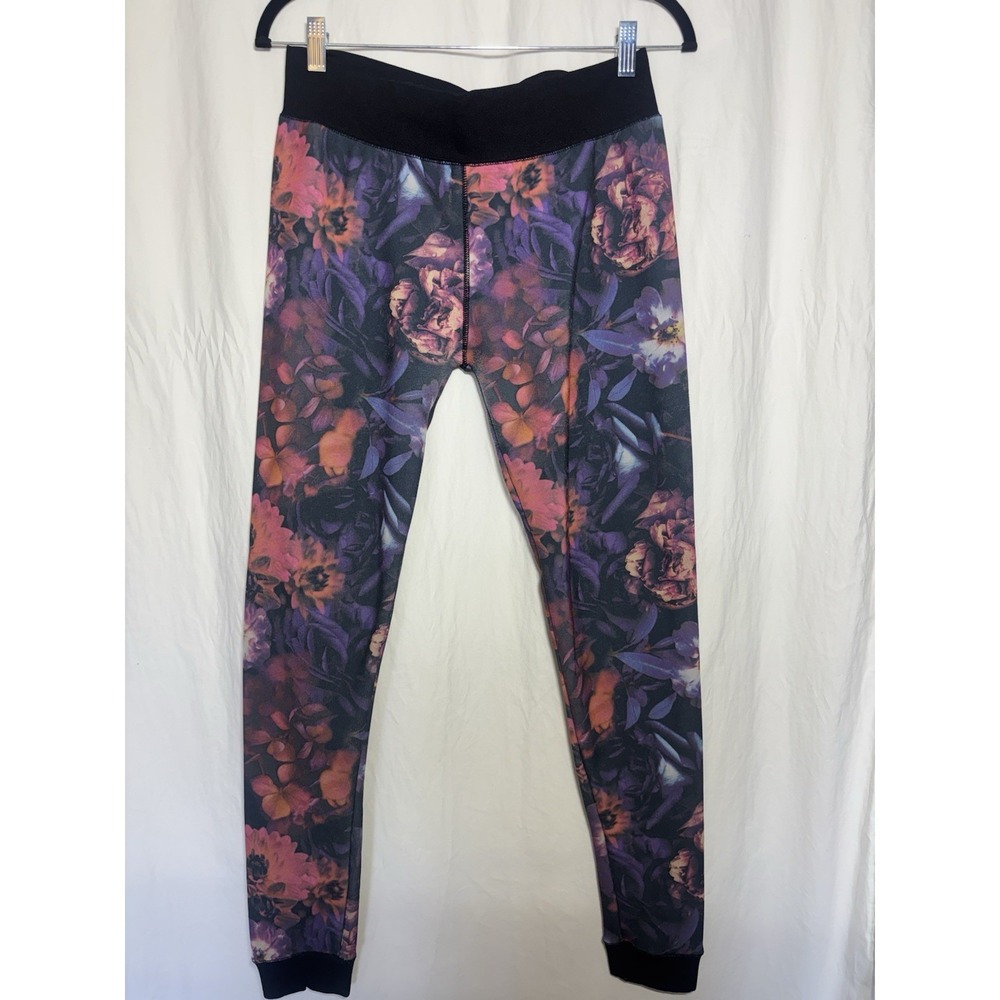 Hottotties Black With Floral Knitted Fleece Leggings Large‎ M20